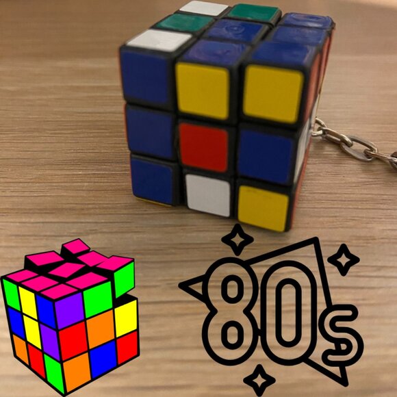 Vintage 1980s Miniature Rubik’s Cube Key Chain - Picture 6 of 10